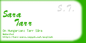 sara tarr business card